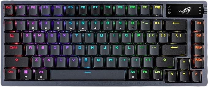 ASUS M701 ROG Azoth 75 Wireless DIY Custom, OLED display, Hot-Swappable ROG NX Red Switches, PBT Keycaps, Arabic Black Gaming Keyboard