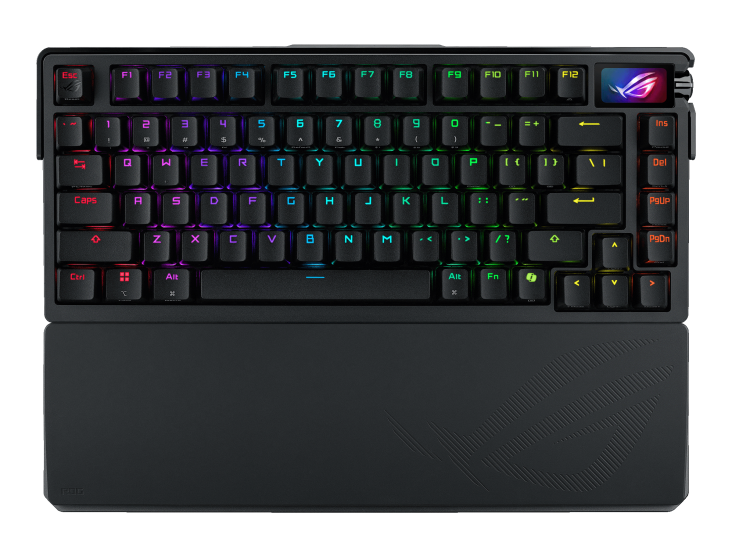 Asus M702 Rog AZOTH EXTREME, NX MECHANICAL, OLED touchscreen, Arabic, 75% Wireless Black gaming keyboard