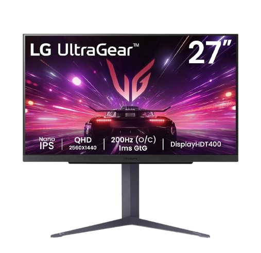 LG 27” UltraGear 27-inch QHD (2560x1440) Nano IPS, 1ms (GtG), (O/C 200Hz), DisplayHDR 400, gaming monitor