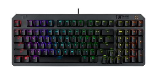 ASUS TUF Gaming K3 Gen II, compact 97-key layout, optical-mechanical RGB switches, dampening foam, waterproofing, Aura Sync compatible Black Gaming keyboard