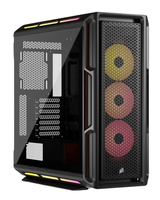 Corsair iCUE LINK 5000T LX RGB، كيس أسود من فئة Mid Tower عالي الأداء مع إضاءة RGB ونظام iCUE LINK.