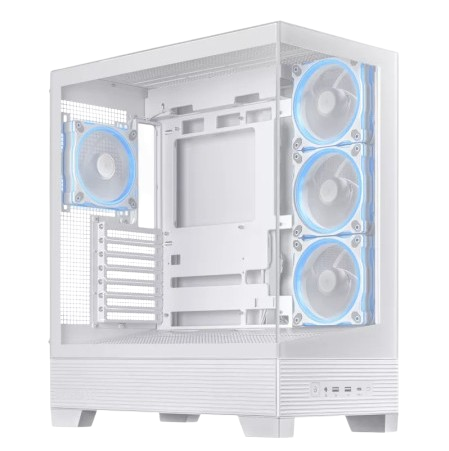 Asus A31 PLUS, ARGB Built-in Fans, White Mid Tower ATX PC Case