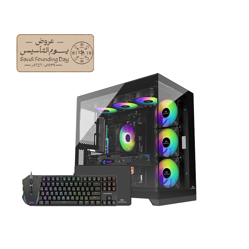 تجميعة كيوب بي سي قيمنق - كرت شاشة نفيديا 5060 - معالج إي إم دي - DDR5