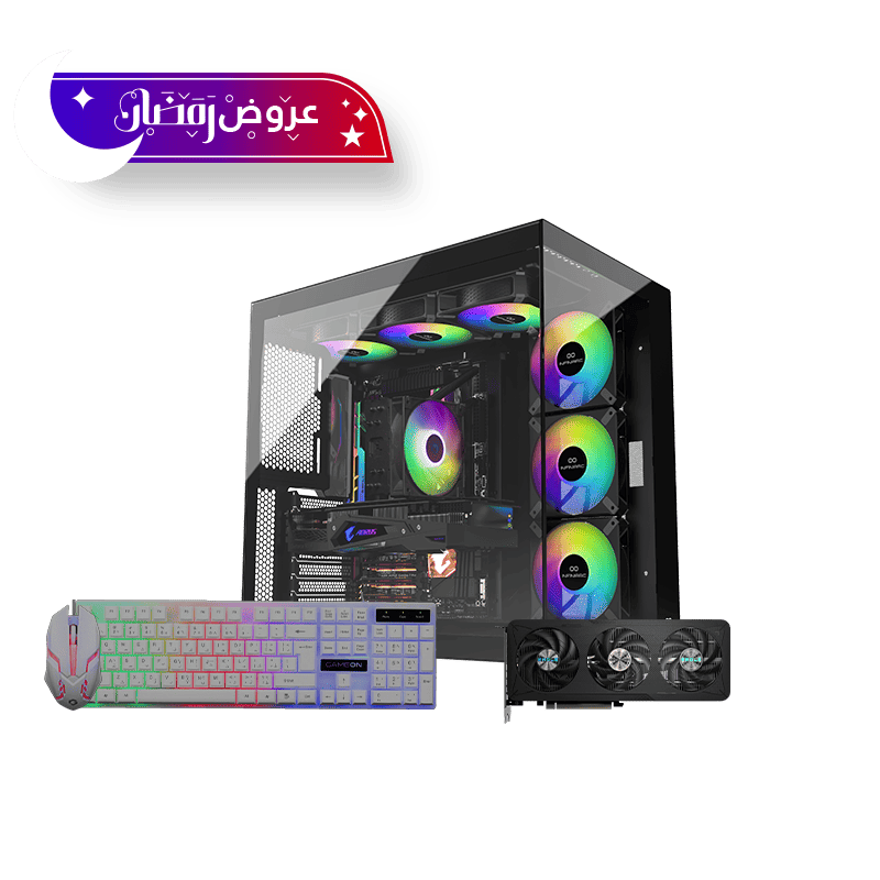 تجميعة كيوب بي سي قيمنق - كرت شاشة نفيديا 5060 - معالج انتل جيل14 - DDR5