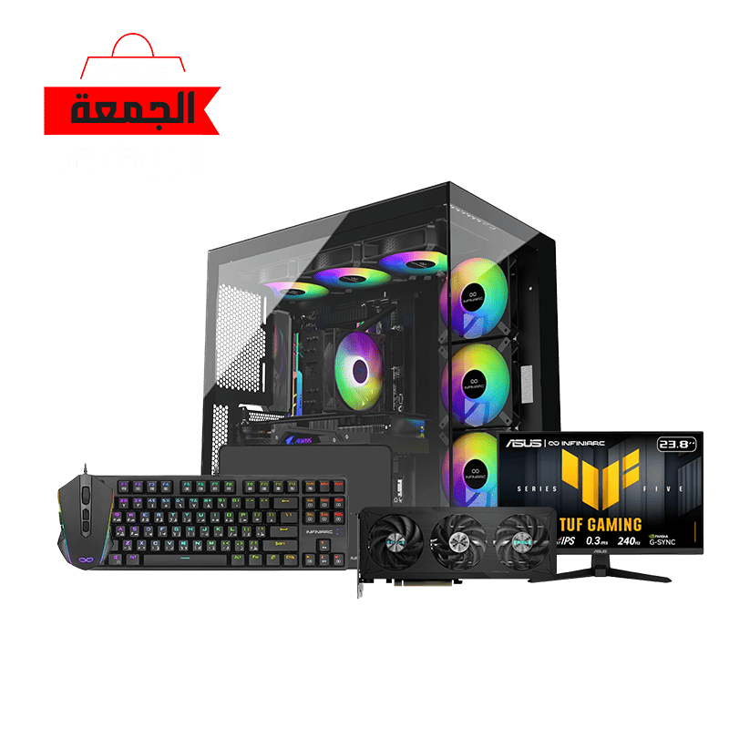 تجميعة بي سي قيمنق بندل - كرت شاشة نفيديا 5060 - معالج انتل جيل 14كور - DDR5 