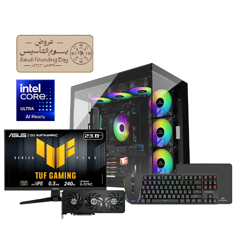 تجميعة بي سي قيمنق بندل - كرت شاشة نفيديا 5060 - معالج انتل - DDR5 