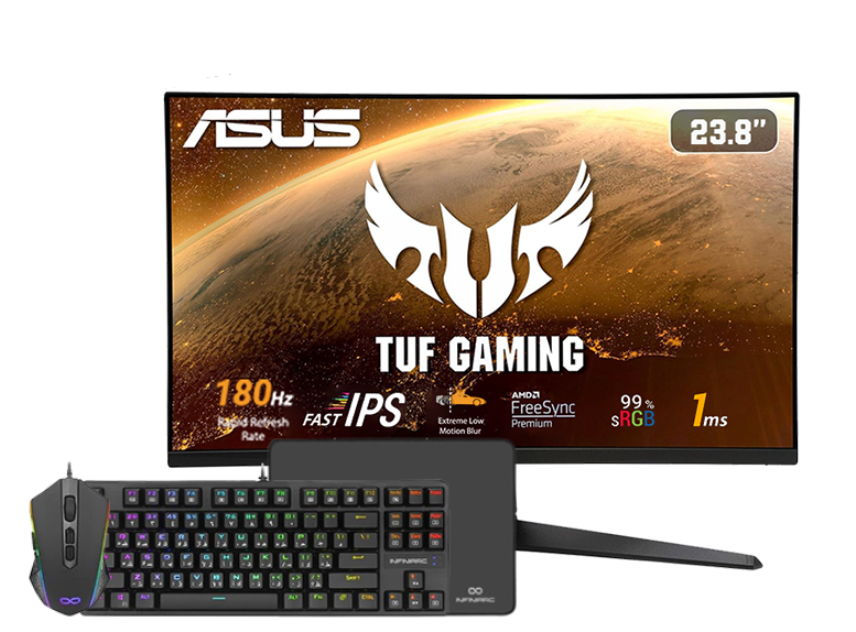 Asus TUF Gaming VG249Q3A-J- 24(23.8)-inch, FHD(1920x1080), 180Hz Gaming Monitor With 3in1 Combo Infiniarc Bundle