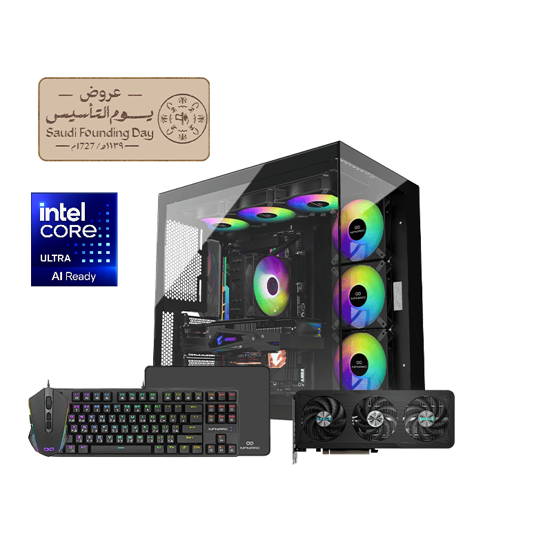 تجميعة بي سي قيمنق – كرت شاشة نفيديا RTX 5060 – معالج Intel Core 7 – ذاكرة DDR5