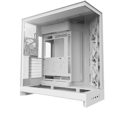 NZXT H9 Flow Dual-Chamber ATX Mid Tower White Gaming Case