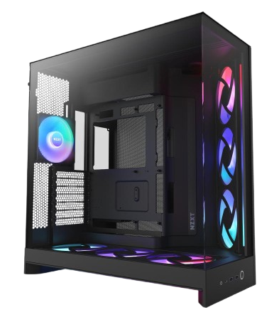 NZXT H9 Flow RGB+ Dual-Chamber ATX Mid Tower, 7 Built in fans Black Gaming Case