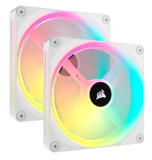 Corsair iCUE LINK QX140 RGB 140mm PWM PC White Dual Fans Starter Kit with iCUE LINK System Hub