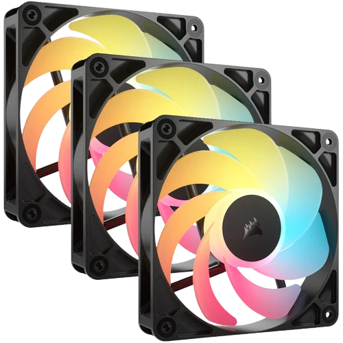 Corsair RS120-R ARGB 120mm Reverse Flow PWM Black Triple Fan Pack