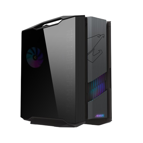 Gigabyte AC601G Glass، كيس ألعاب أسود من فئة E-ATX مع لوحة زجاجية.