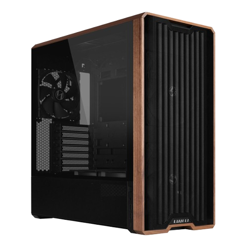 LIAN LI LANCOOL 217, with 5 Pre-Installed PWM Fans, Genuine Walnut Wood Mid-Tower ATX Case