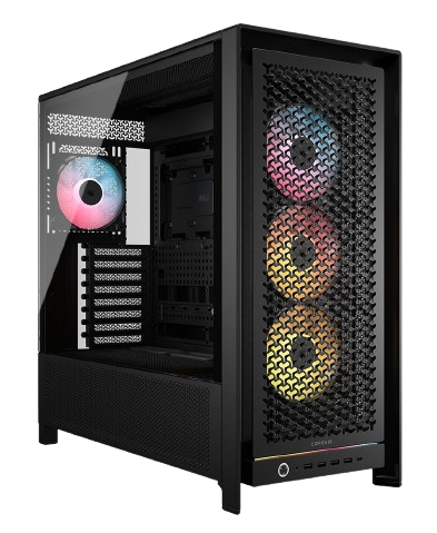 Corsair FRAME 5000D RS ARGB، كيس أسود من فئة Mid Tower بتهوية عالية وإضاءة ARGB