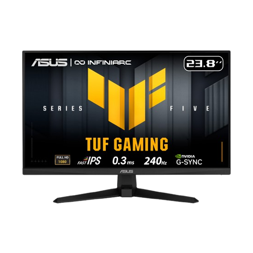 Asus TUF Gaming Series 5, 23.8-inch FHD (1920 x 1080), Fast-IPS, 240Hz, 0.3ms, G-SYNC, AMD FreeSync, 99% sRGB, Gaming Monitor - VG249QM5A-J Infiniarc Edition