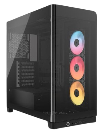Corsair FRAME 4500X LX-R RGB، كيس أبيض من فئة Mid Tower بمعيار ATX مع نظام iCUE LINK وإضاءة RGB.