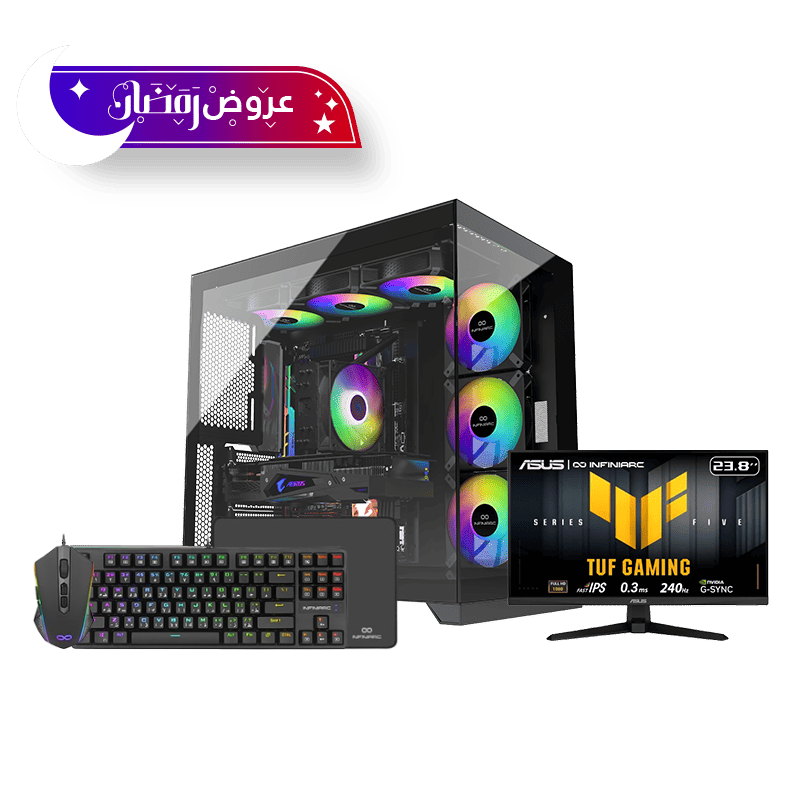 تجميعة بي سي قيمنق بندل تابي - كرت شاشة نفيديا RTX 5060 Ti - معالج انتل كور i5 جيل 14 - DDR5