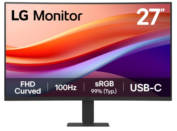 LG 27-inch FHD 1920 x 1080, VA curved, 100Hz, with USB-C port monitor 