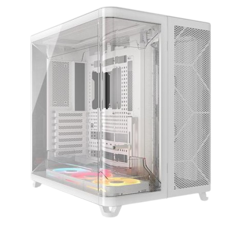 Corsair AIR 5400 LX-R RGB iCUE LINK Triple Chamber Curved Glass Mid-Tower White PC Case