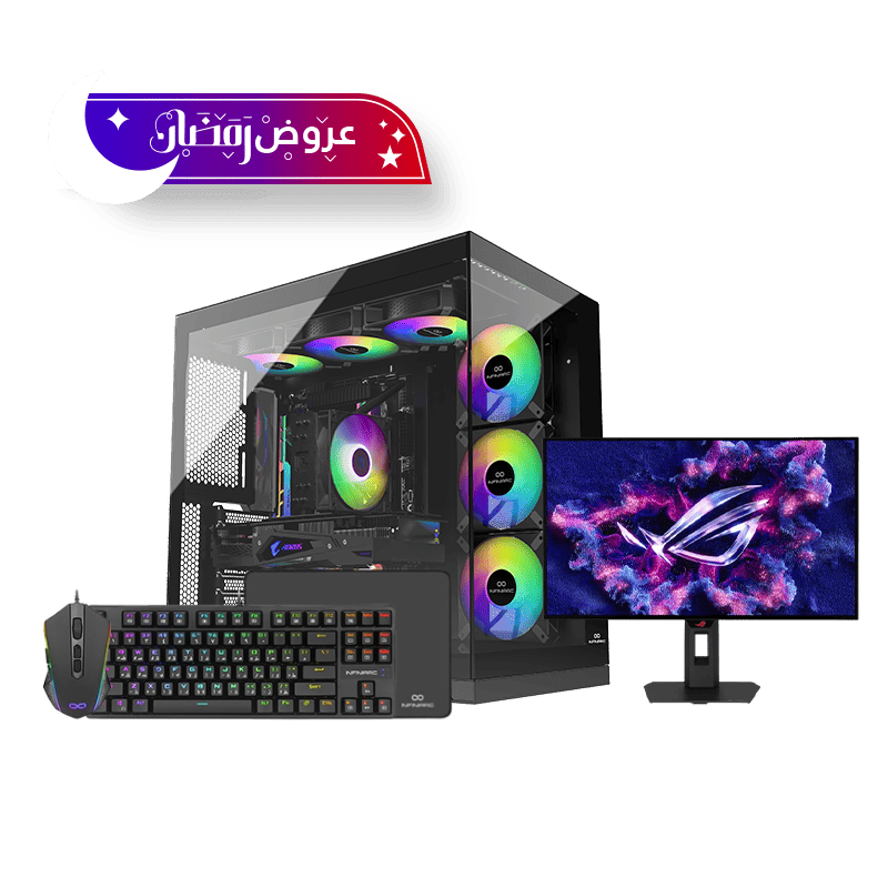 تجميعة بندل – كرت شاشة NVIDIA RTX 5070 – AMD Ryzen 7 7800X3D – DDR5 – شاشة OLED