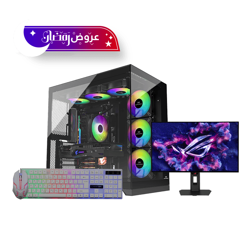 Gaming Desktop PC Bundle - NVIDIA RTX 5070 - AMD Ryzen 7 7800X3D - DDR5 32GB & OLED Monitor