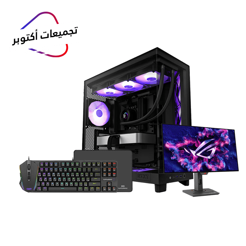 Gaming Desktop PC Bundle by Asus - NVIDIA RTX 5070 - AMD Ryzen 7 7800X3D - DDR5 & ROG OLED Monitor