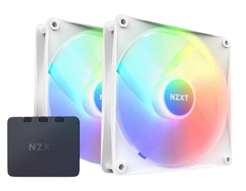 NZXT F140 RGB Core with RGB Controller White Twin Pack Fans