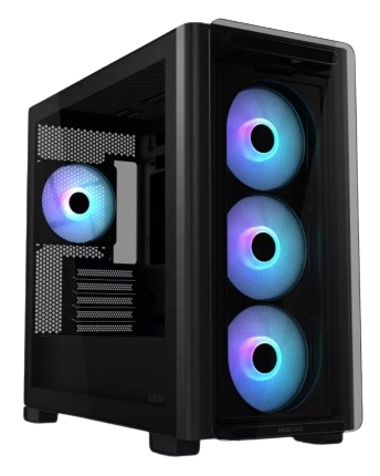 ASUS A23 PLUS, pre-installed ARGB fans, micro-ATX Black Case 