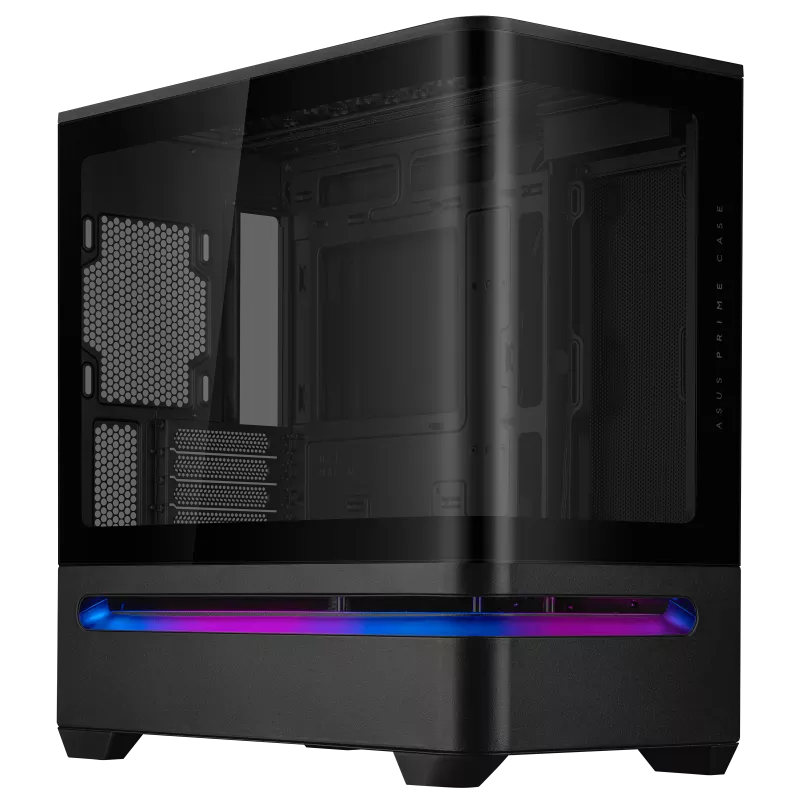 Asus Prime AP202 ARGB, fully tempered curved glass, Micro-ATX Black Case