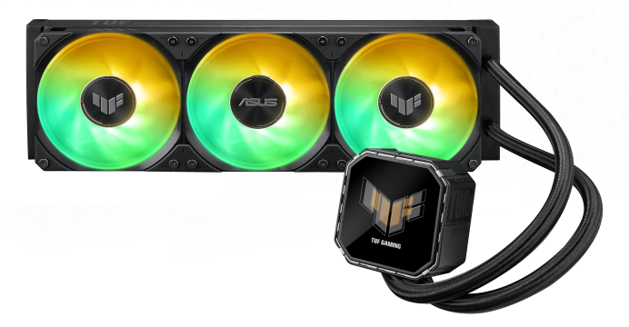 ASUS TUF Gaming LC III 360 ARGB، مبرد سائل للمعالج بحجم 360 ملم بإضاءة ARGB – باللون الأسود.