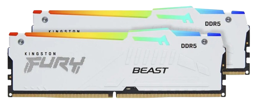 Kingston FURY Beast 32GB (2x16GB) DDR5 6000MT/s CL30 White RGB EXPO Memory