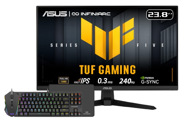 Asus TUF Gaming Series 5, 23.8-inch FHD (1920 x 1080), Fast-IPS, 240Hz, Gaming Monitor with 116 Combo