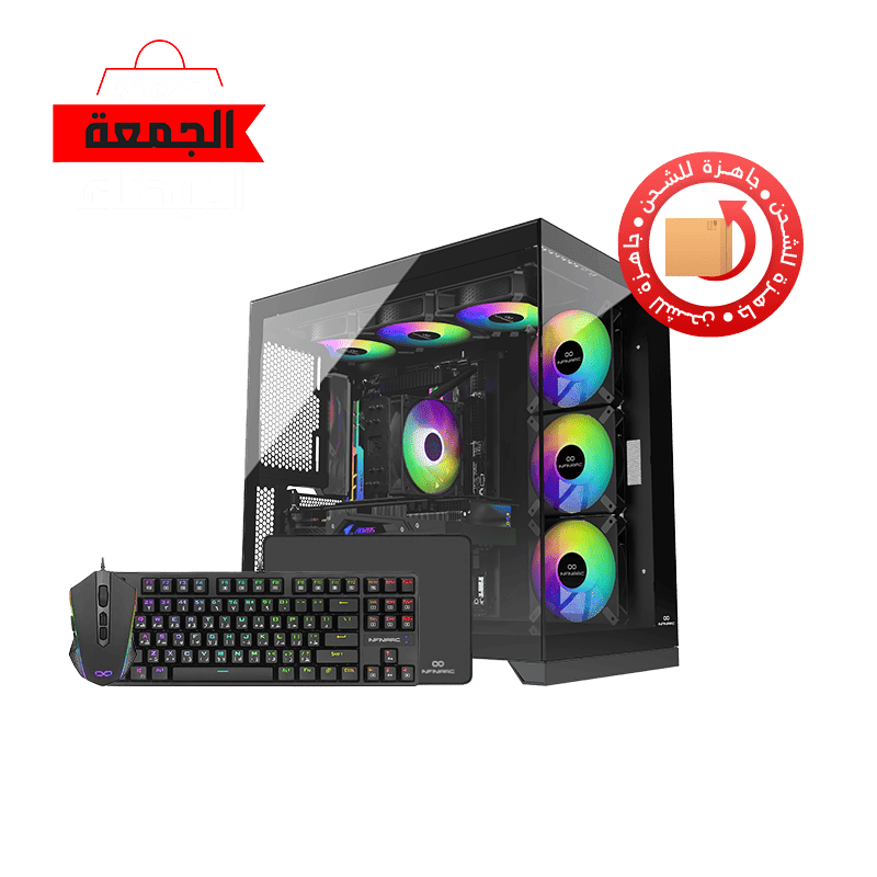 تجميعة بي سي قيمنق جاهزة للشحن – كرت شاشة NVIDIA RTX 5050 – معالج Intel Core الجيل الرابع عشر – ذاكرة DDR5