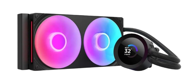 NZXT Kraken Plus 240mm RGB AIO, LCD Display, 2 x RGB Core Fans, Black CPU Liquid Cooler