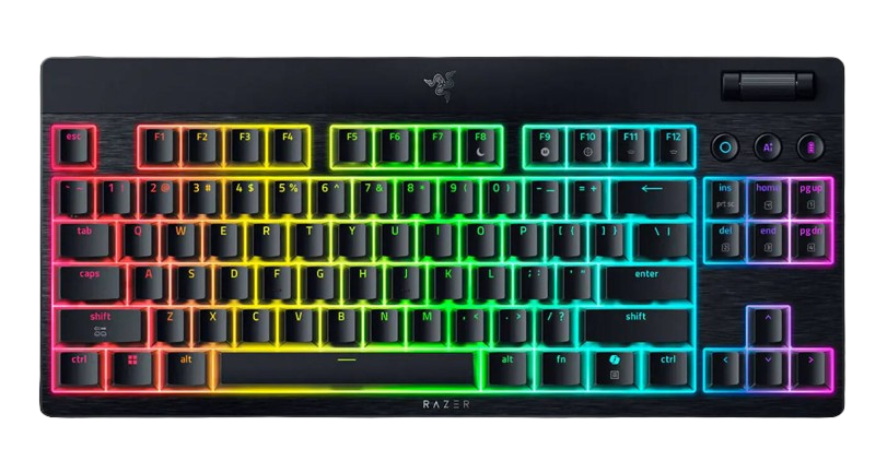 RAZER BlackWidow V4 Tenkeyless HyperSpeed Mechanical, 1000Hz Polling Rate, Chroma RGB Lighting, Black Gaming Keyboard