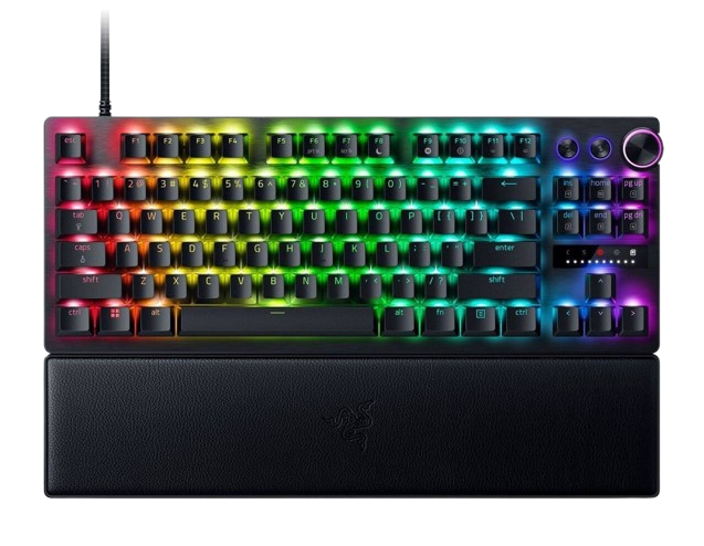 Razer Huntsman V3 Pro Tenkeyless, Analog Optical Switch gen2, Chroma RGB, Magnetic Firm Leatherette Wrist Rest,1000 Hz Polling Rate, Brushed Aluminum Alloy, Black Gaming keyboard