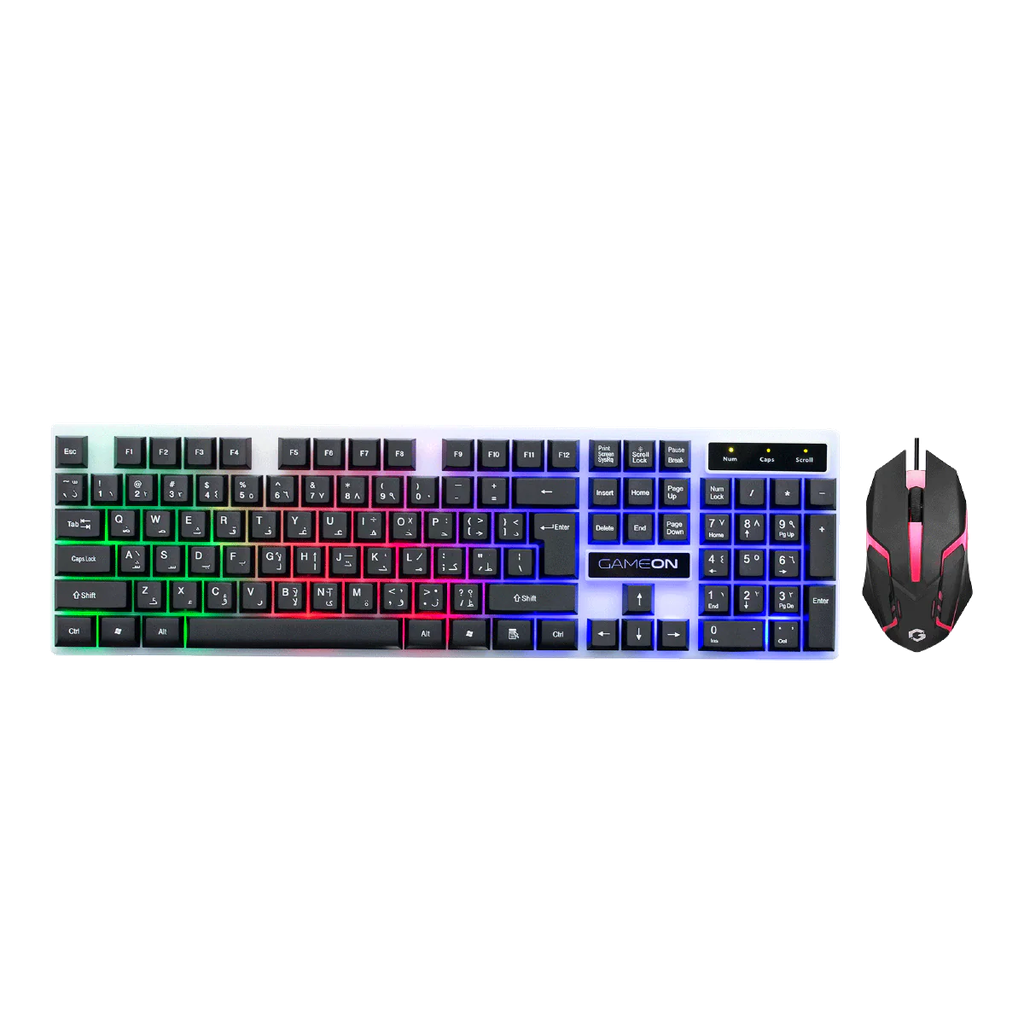 GAMEON Dominion GO21KM-B, Full-Size, Lightweight Keyboard & Mouse 2 in 1 Combo - English/Arabic
