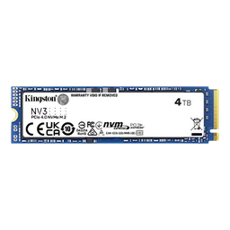 Kingston 4TB SNV3S M.2 NVMe, 6000MB/s R, 5000MB/s W, Solid State Drive