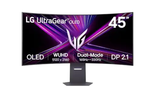 LG 45” UltraGear WUHD 5120 x 2160 5K OLED, 165Hz Or WFHD 330Hz Dual Mode, 0.03ms, FreeSync Premium Pro Compatible Gaming Monitor 