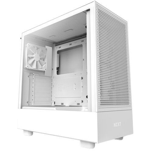NZXT H5 Flow - Tempered Glass All White ATX GAMING Case