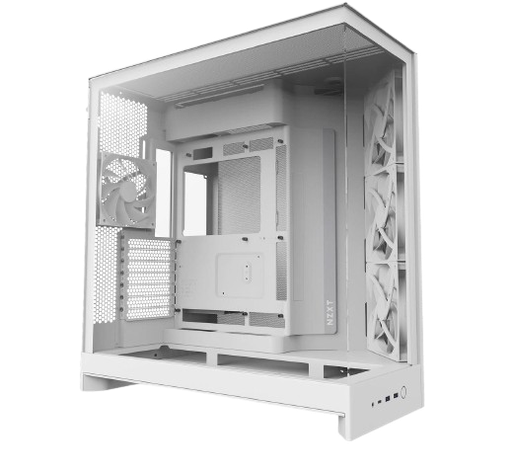 NZXT H9 Flow Dual-Chamber ATX Mid Tower White Gaming Case