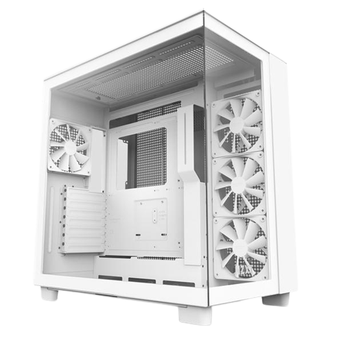 NZXT H9 Flow Edition ATX Mid Tower Chassis, White 