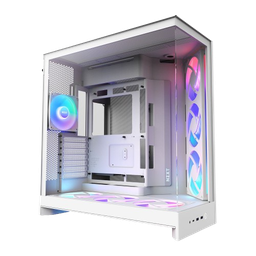 NZXT H9 Flow RGB+ Dual-Chamber ATX Mid Tower, 7 Built in fans White Gaming Case