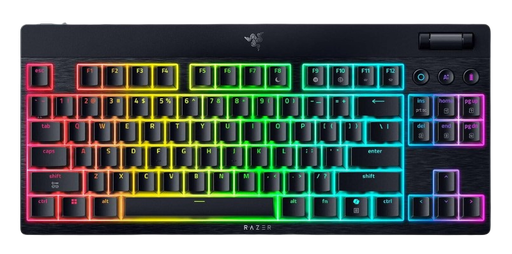 Razer BlackWidow V4 Low-profile Tenkeyless HyperSpeed (Green Switch) wireless, ultra-slim Black Gaming Keyboard