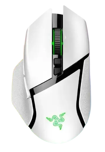 ماوس ألعاب Razer Basilisk V3 Pro HyperSpeed لاسلكي، دقة 35K DPI، مفاتيح Optical Gen-3، عمر بطارية حتى 140 ساعة، باللون الأبيض