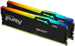 Kingston FURY Beast RGB 16GB (2 x 8GB) DDR5 5600 (PC5 44800) Memory (Desktop Memory)