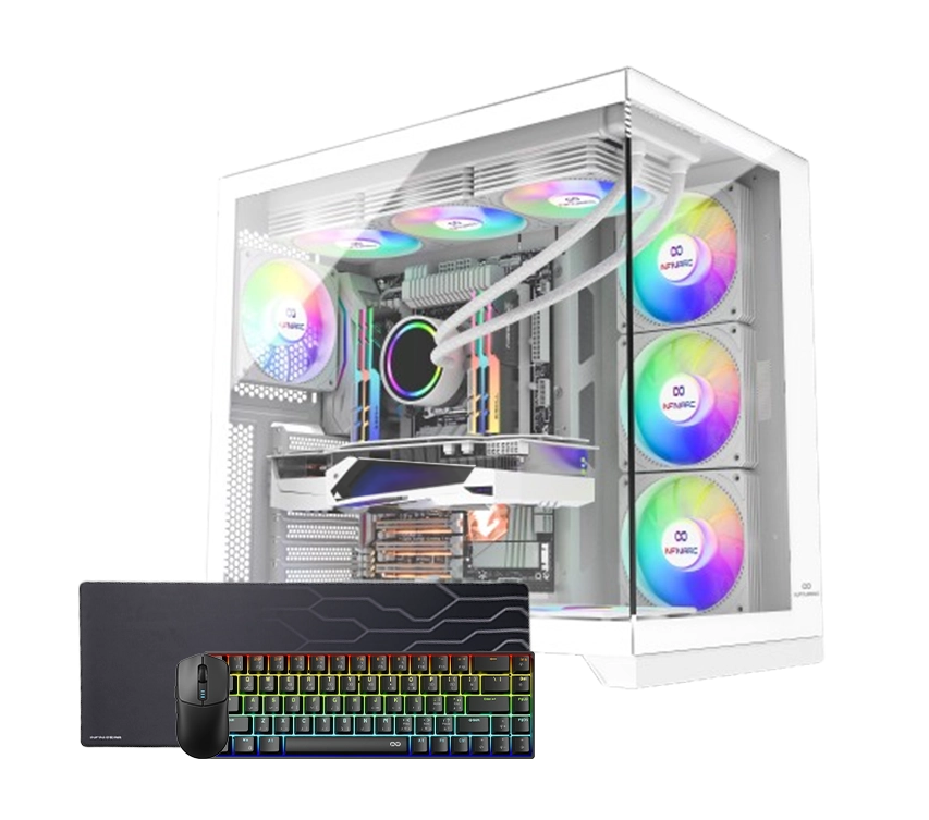 [CUBE-5070-AMD-W] INFINIARC GeForce RTX 5070 - AMD Ryzen 7 7800X3D - 16GB DDR5 White Liquid Cooling Gaming Desktop PC 