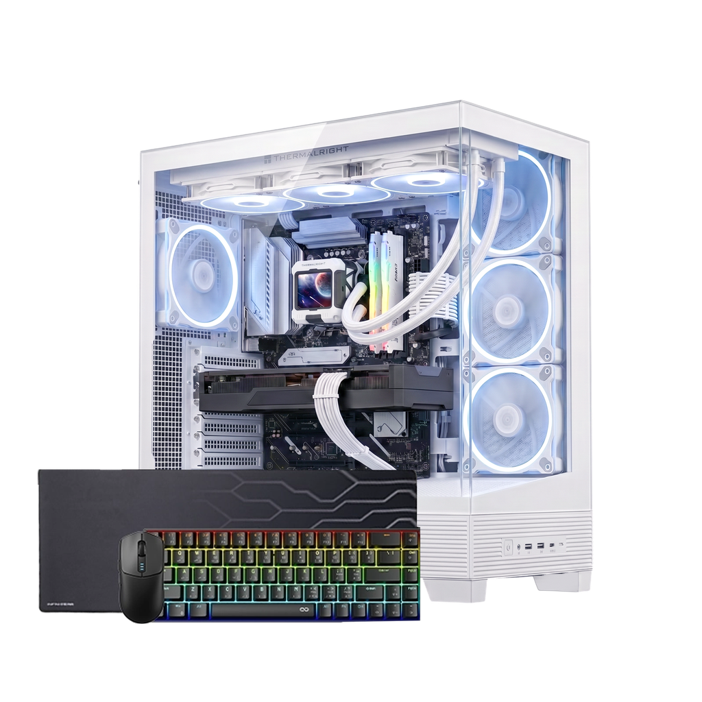 [CUBE-5070-AMD-W] INFINIARC GeForce RTX 5070 - AMD Ryzen 7 7800X3D - 16GB DDR5 White Liquid Cooling Gaming Desktop PC 
