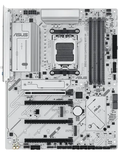 لوحة أم ASUS B850 MAX GAMING WIFI W بحجم ATX، تدعم معالجات AMD بمقبس AM5